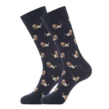 YEJIMONG Men’s Fun Animal Patterned Dress Socks - Cotton Funny and Novelty Casual Crew Socks 12 Pack (Shoe Size 9-12) (Animal Pattern - 12 Pairs)