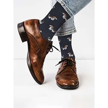YEJIMONG Fun Animal Patterned Dress Socks for Men