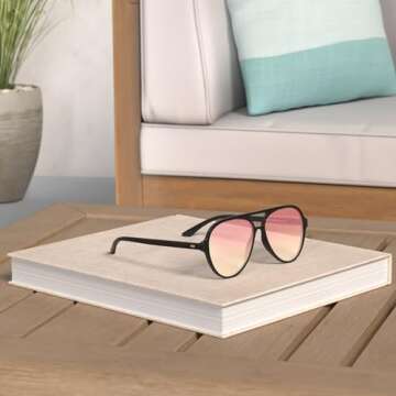 SOJOS Classic Polarized Aviator Sunglasses for Women Men, Retro Trendy Aviators Shades SJ2201, Shiny...