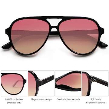 SOJOS Classic Polarized Aviator Sunglasses for All Men Women