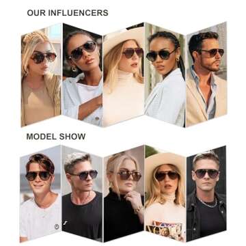 SOJOS Classic Polarized Aviator Sunglasses for All Men Women