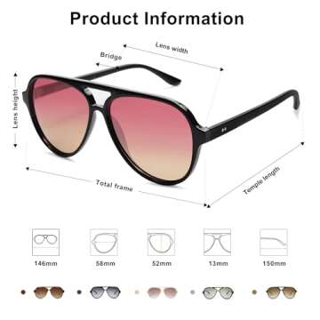 SOJOS Classic Polarized Aviator Sunglasses for All Men Women