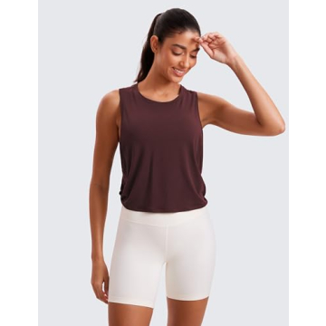 CRZ YOGA Pima Cotton Cropped Tank Top for Women - Stylish & Comfortable