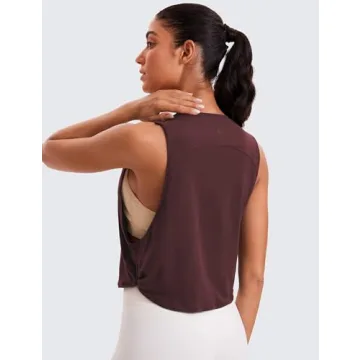 CRZ YOGA Pima Cotton Cropped Tank Top for Women - Stylish & Comfortable