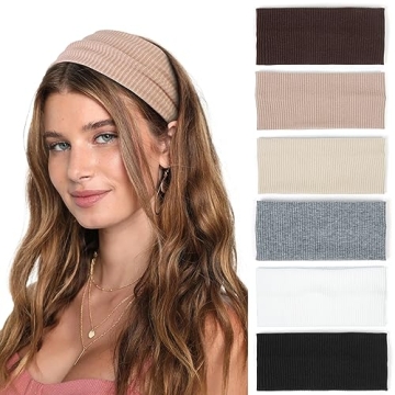 Headbands for Women Wide Non Slip Boho Head Bands Soft Elastic Thick Hairbands Fashion Workout Yoga ...
