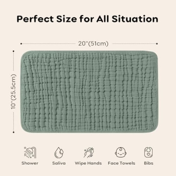 Looxii Ultra Soft Absorbent 100% Cotton Muslin Burp Cloths