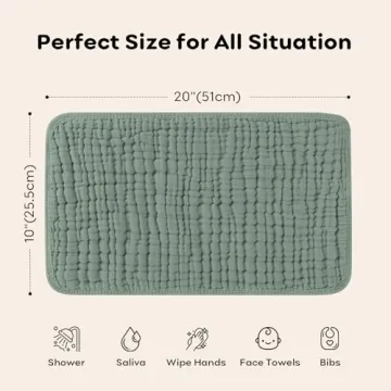 Looxii Ultra Soft Absorbent 100% Cotton Muslin Burp Cloths