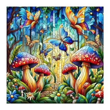 SJUTOUCI Mushroom Diamond Painting Kits for Adults, 5D DIY Full Round Drill Gem Art Craft Home Wall ...