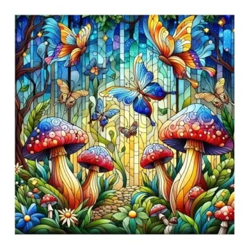 SJUTOUCI Mushroom Diamond Painting Kits for Adults, 5D DIY Full Round Drill Gem Art Craft Home Wall ...