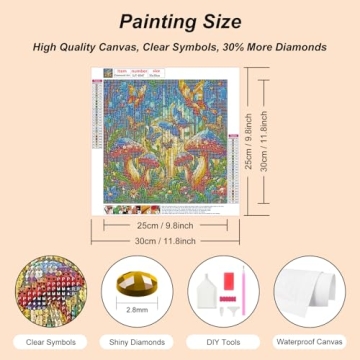 Mushroom Diamond Art Kits for Adults | 5D DIY Craft