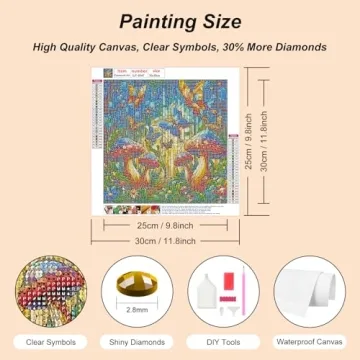 Mushroom Diamond Art Kits for Adults | 5D DIY Craft