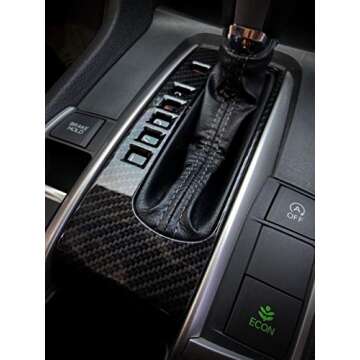 Carbon Fiber Grain Interior Gear ABS Panel Trim Shift Box Cover for Honda 10th Gen Civic 2016 2017 2018 2019 2020