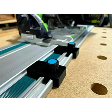 ToolCurve Track Saw Guide Rail Limit Stops - Set of 2 for Accurate Plunge Cuts