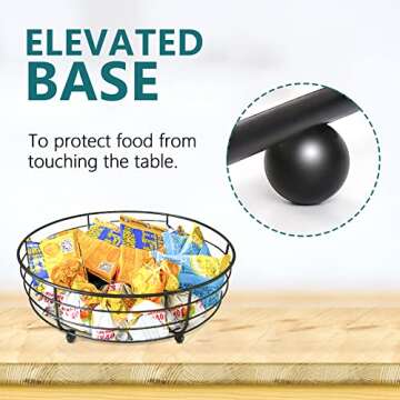 CADANI 3 Pack Black Wire Fruit Basket for Kitchen Storage