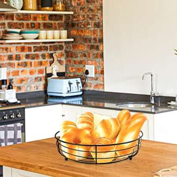 CADANI 3 Pack Black Wire Fruit Basket for Kitchen Storage