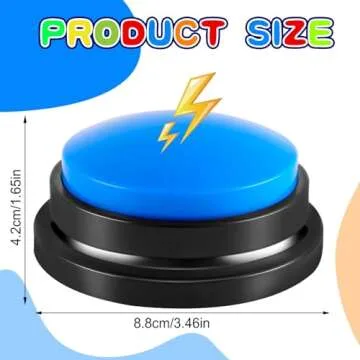 Ovveroche 6 Pieces Recordable Answer Buzzers Button Answer Buzzers Game Show Buzzer Recordable Button Classroom Buzzers Perfect for Study Office Home and Pet Buttons Training Toy