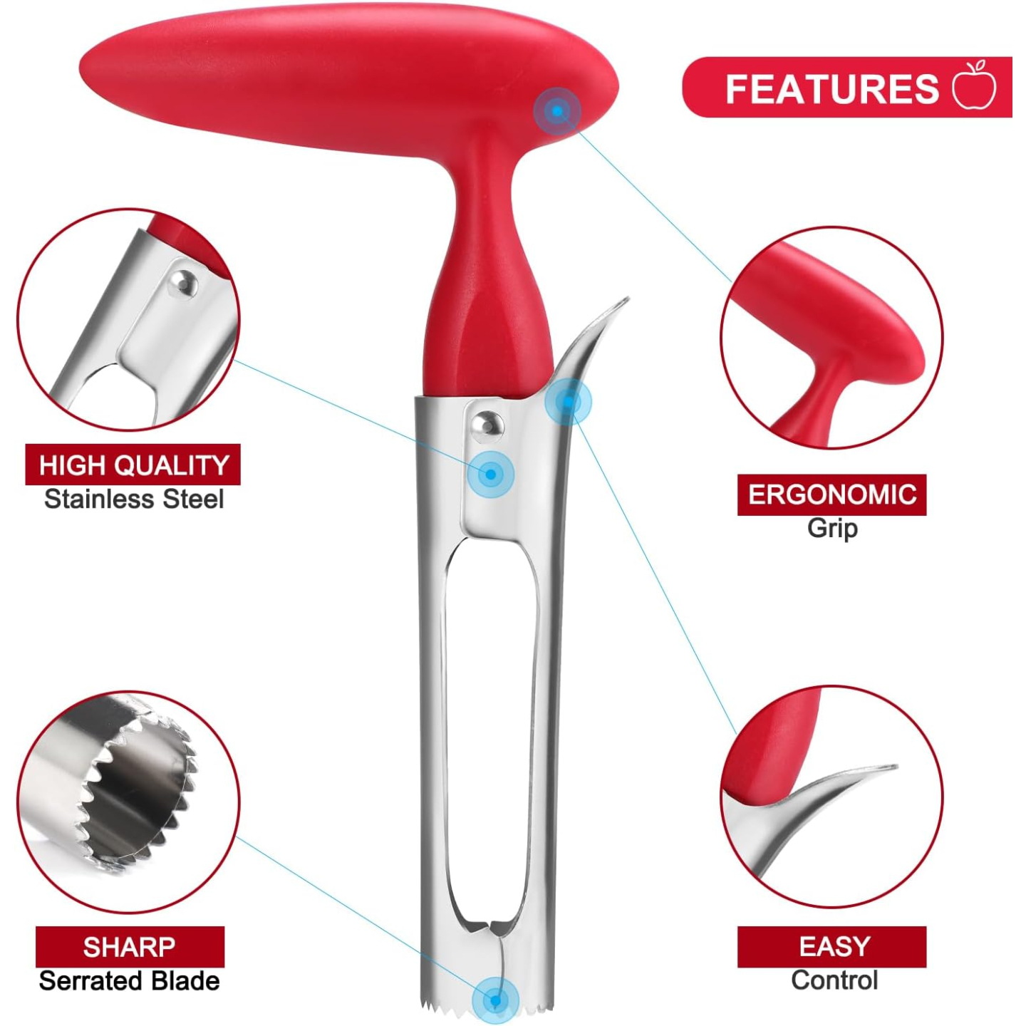 Premium Apple Corer Tool for Effortless Fruit Preparation