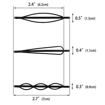 36 Pieces 2.7Inch Black Bobby Pins for Women, Black Metal Hair Clips for Girls Hair Pins