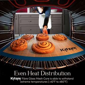Kitzini Silicone Baking Mat Set for Effortless Baking