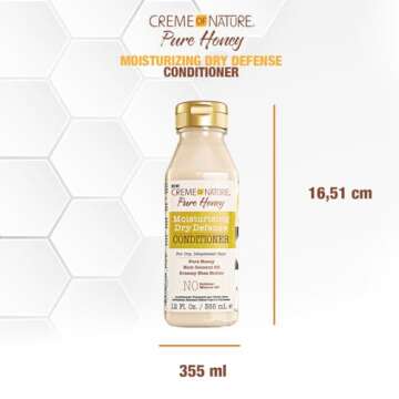 Coconut Oil & Shea Butter Shampoo by Creme of Nature,Dry Defense for Damaged Hair, Formula with Pure Honey, 12.07 Fl Oz