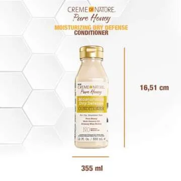 Coconut Oil & Shea Butter Shampoo by Creme of Nature,Dry Defense for Damaged Hair, Formula with Pure Honey, 12.07 Fl Oz