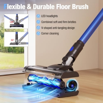 Cordless Vacuum Cleaner - Powerful 550W & Long 45 Min Runtime