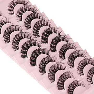 Eyelashes Russian Volume Strip Lashes 5 Styles Mixed Natural Wispy D Curly Mink False Eyelashes Look...