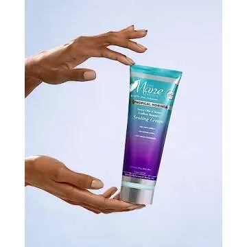 The Mane Choice Tropical Moringa Sealing Cream, Supports Hair Growth & Retention, 8 oz, Hair Moisturizer for Curly, Wavy & Coily Hair, Restores Moisture & Enhances Shine, Paraben & Sulfate Free