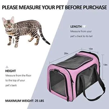 Henkelion Large Cat Carrier for Pets up to 25Lbs - Pink
