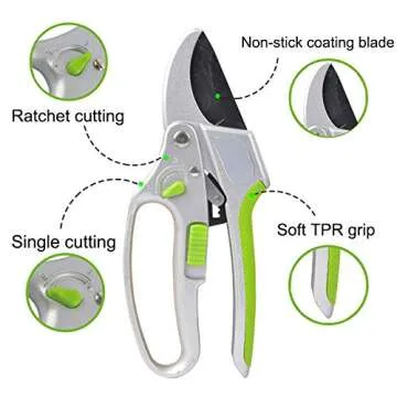 Garden Guru Ratchet Pruning Shears - Ergonomic & Durable