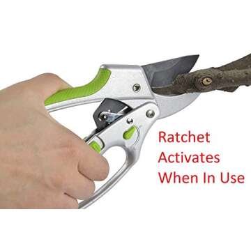 Garden Guru Ratchet Pruning Shears - Ergonomic & Durable