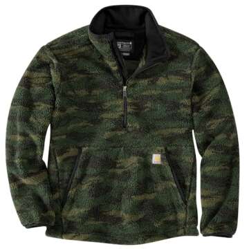 Carhartt Men's Big & Tall Loose Fit Fleece Pullover, Mountain View Camo