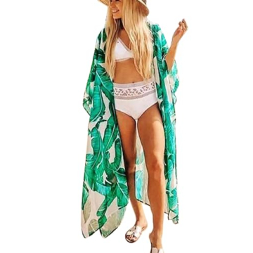 Shermie Women's Long Bohemian Kimono - Summer Beach Cover Up