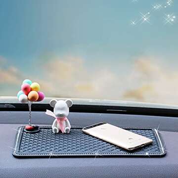 Stylish Anti-Slip Car Dash Grip Pad for Secure Storage