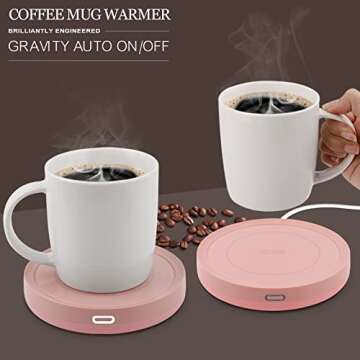 Smart Coffee Warmer, BESTINNKITS Auto On/Off Gravity-Induction Mug Warmer for Office Desk Use, Candl...