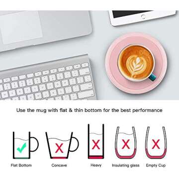 Smart Coffee Warmer, BESTINNKITS Auto On/Off Gravity-Induction Mug Warmer for Office Desk Use, Candle Wax Cup Warmer Heating Plate Fathers Day (Up to 131F/55C) 1