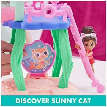 Gabby’s Dollhouse, Purr-ific Pool Playset with Gabby and MerCat Figures, Color-Changing Mermaid Tails and Pool Accessories Kids Toys for Ages 3 and Up