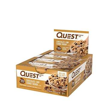 Quest Nutrition Protein Bar - Chocolate Chip Cookie Dough, 21g Protein, 12 Count