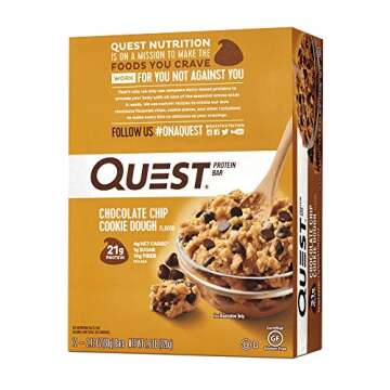 Delicious Quest Nutrition Protein Bars - 21g Protein, 12 Count