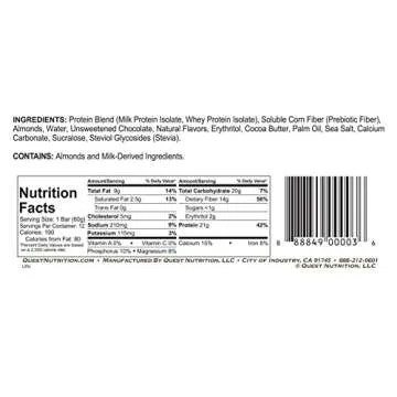 Delicious Quest Nutrition Protein Bars - 21g Protein, 12 Count