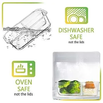 M MCIRCO 5-Pack Glass Containers with Lids 36 oz