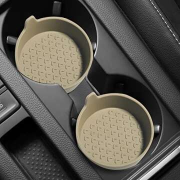 Banseko 4 Packs Silicone Car Cup Holder Coasters,Car Coasters for Cup Holders,Universal Removabl Veh...