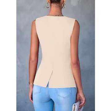 PRETTYGARDEN Women's Summer Suit Vest Tops 2025 Dressy Business Casual Sleeveless Button Down Trendy...