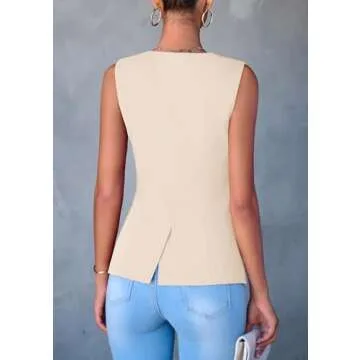 PRETTYGARDEN Women's Summer Suit Vest Tops 2025 Dressy Business Casual Sleeveless Button Down Trendy...