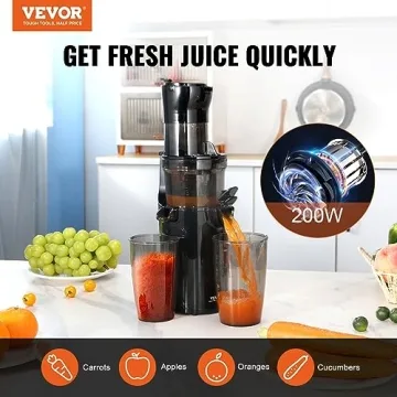 VEVOR Masticating Juicer, High Juice Yield & Easy Clean