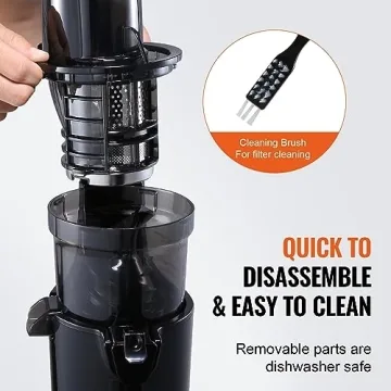VEVOR Masticating Juicer, High Juice Yield & Easy Clean