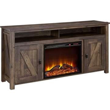 Ameriwood Home Farmington Electric Fireplace Console for TVs up to 60", Rustic