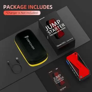 DBPOWER 800A Peak 18000mAh Portable Car Jump Starter (up to 7.2L Gas/5.5L Diesel Engine) Portable Battery Booster with LCD Screen (Red)