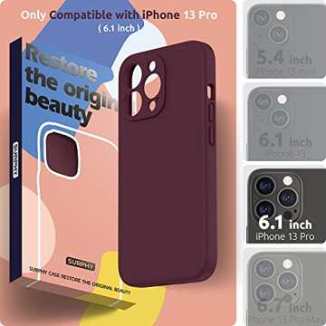 SURPHY Compatible with iPhone 13 Pro Case with Screen Protector, (Camera Protection & Soft Microfibe...