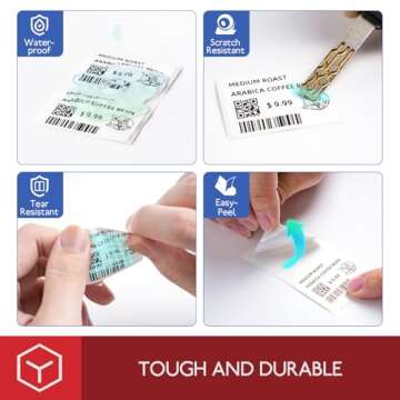 Phomemo [3x230 pcs] Labels Square Series, 1.57''x1.18'' (40x30mm) M110 M100 M220 M221 Labels, White, 230 Labels/Roll, 3 Rolls, All-Purpose Adhesive Thermal Phomemo Original, Compatible with Ponek